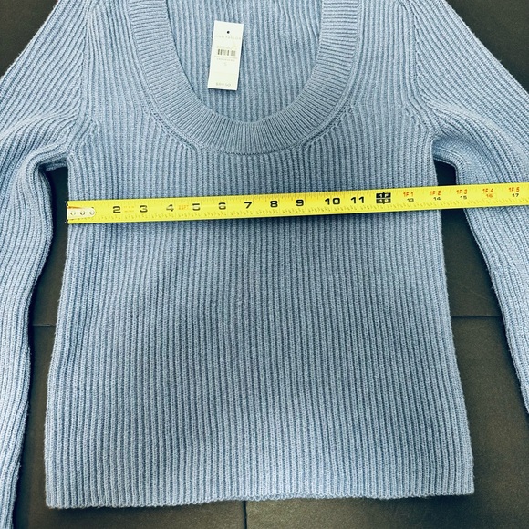 Ann Taylor Light Blue Ribbed Scoop Neck Sweater - Picture 6 of 16